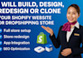 build shopify store for any niche with custom design